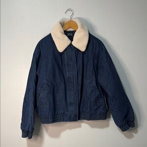 Blue Denim Jacket with sherpa Collar